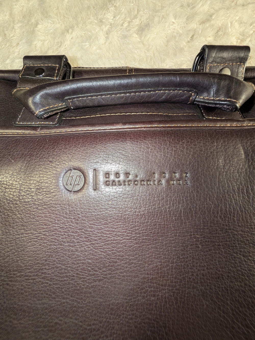 HP Men's Leather Briefcase - Brown
